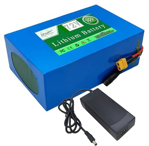 ZXLLAFT 72 Volt Lithium-Akkupack 20AH 30AH 40AH 50AH 60AH Li-Ionen-Akku mit Ladegerät für 1400W 2200W 2900W 3600W 4500W Motor