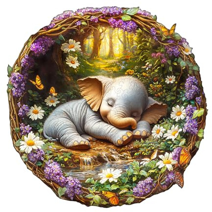 Holzpuzzle Erwachsene Elefant - 200 Teile holzpuzzle Geschenkbox, Holzpuzzle Geschenkbox, Wanddekoration und Geschenk für Freunde und Familien (14 Jahren+)