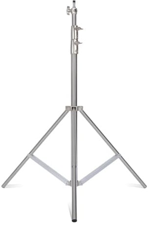 Treppiede in acciaio inossidabile da 2,9 m, grande supporto pieghevole in lega, treppiede con gamba magica, supporto a C for fotografia, faretto softbox, studio fotografico(2.88m Tripod)