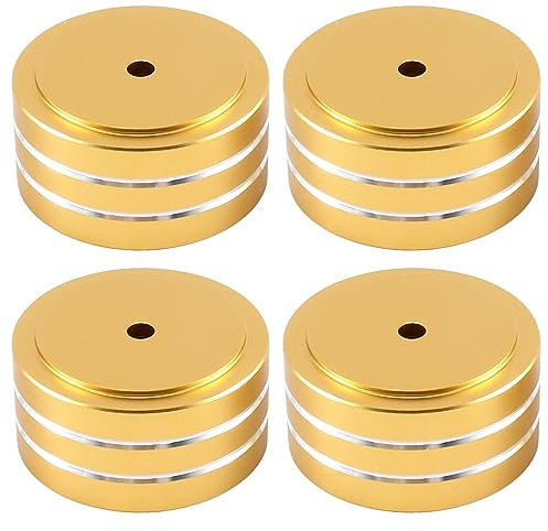 Qeunrtiy 4 StüCk 40 X 20 Mm Aluminium HiFi AMP Lautsprecher Isolation StäNder Plattenspieler FüßE Pad (Gold)