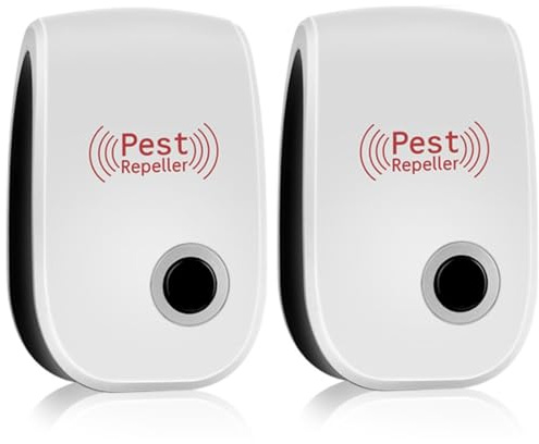 Bugshield Milben Stecker Pro - bug shield 2025 Testsieger, milben entfernen in 5 sekunden Ultraschall gegen Mäuse vertreiben Moskito, Kakerlaken, Spinnen und Fliegen (Weiß*2PCS)