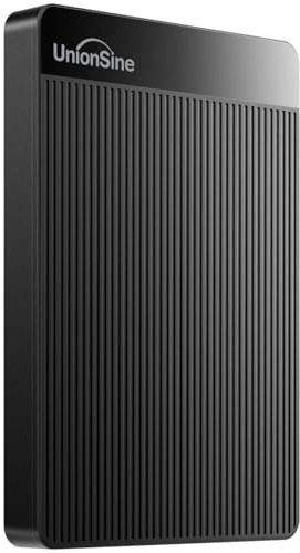UnionSine Hard disk esterno portatile ultra sottile da 1 TB, HDD-USB 3.0, per PC, Mac, laptop, PS4, Xbox One, Xbox 360, colore: nero