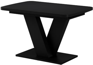Vicco Esstisch Fenaro, Schwarz 120-160 x 80 cm | ausziehbar, mit Synchronauszug für variable Tischlänge
