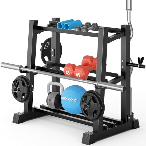 Dripex 3/5 Ebenen hantelständer kurzhanteln, Passend zu Hanteln, Kettlebells, Langhanteln, Max.500kg Einstellbar hantel ständer