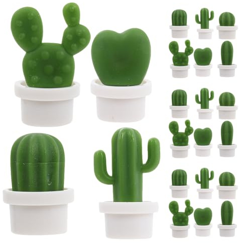 BESPORTBLE Potted Plant Resin Cactus Refrigerator Magnets 24pcs Fridge Magnets Lightweight and Flexible for Kitchen, Office, Whiteboard, and Housewaring Decor