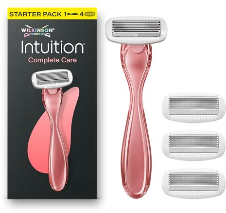 Wilkinson Sword Intuition Complete Care Damenrasierer, Hydra-Boost-Serum, Starter-Pack, 1 Damenrasiergriff und 4 Ersatzklingen