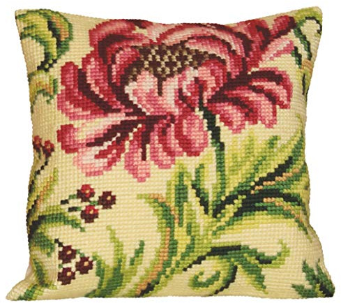 Collection d'Art Cross Stitch Cushion: Wild Rose (Right), acrylic