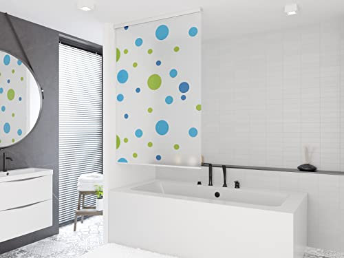 SONDERMAß! HALB-KASSETTEN DUSCHROLLO 100 cm BREIT MODELL SYLT WEISS BLAU GRÜN DUSCHVORHANG x 240! SHOWER ROLLO CURTAIN!