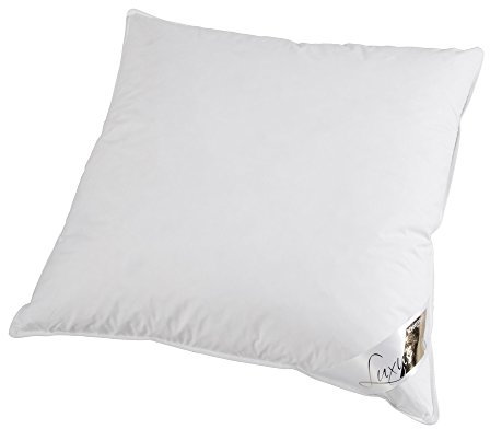 LINEA by böhmerwald - cosy - hochwertiges Luxus Kopfkissen extraweich, 80x80, 100% weiße neue Daunen, Allergiker geeignet, waschbar bis 60°C, in Deutschland produziert, Weiß