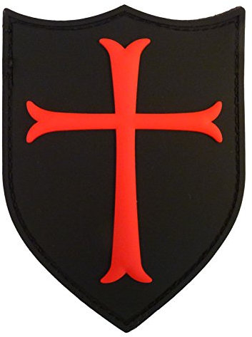 Crusader Patch PVC Kreuz Aufnäher kompatibel mit Velcro Patches für Rucksäcke,Hut Patches,PVC Patches,Patches für Kappen,Knights Templar Patch,Seals Patches,Devgru Patches (Rot und Schwarz) Klettversc
