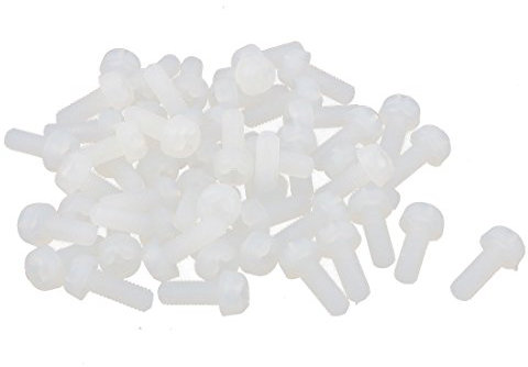 sourcing map 50Stück M3 x 8mm Nylon 6/6 Zylinder-Kopf Kreuzschlitz Machine Schrauben DE de