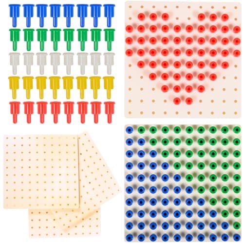 edxeducation Set mit Steckern und Steckplatten - 1.000 Stecker + 5 Steckplatten - Klassenzimmer, Beschäftigungstherapie - Feinmotorik-Spielzeug für Kinder