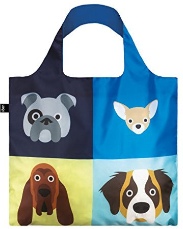 LOQI Artist Stephen Cheetham Dogs Bag Strandtasche, 50 cm, 20 liters, Mehrfarbig (Multicolour)
