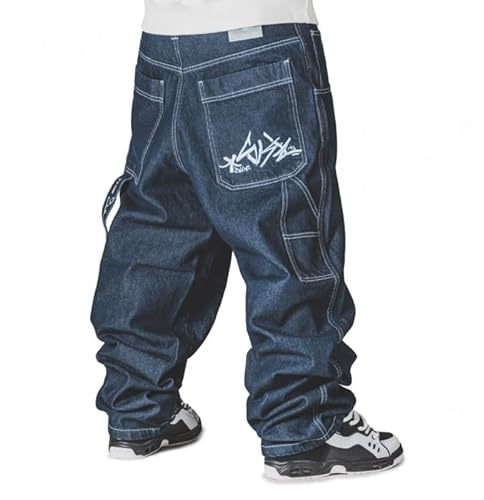 The blueskin Jeans Uomo Larghi per liberare Il Vero Stile Baggy in Massima comodità Blu Scuro