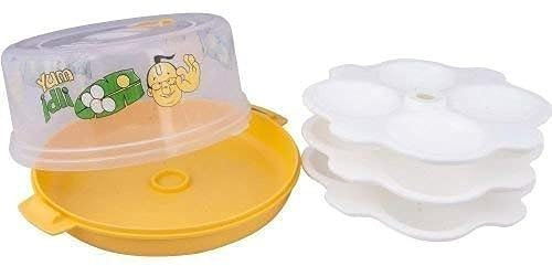 Nayasa Plastic Steamers & Idli Maker, (3 Tier, 12 idlies), Multicolour