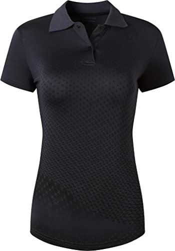 jeansian Women's Sports Breathable Short Sleeve Polo T-Shirts Tee SWT251 BlackGray XL