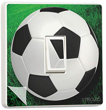 Pack of 2 Laminated Football Stickers - Home Decor Sports Design - Self-Adhesive Vinyl Skin Sticker for Single Light Switch Cover
