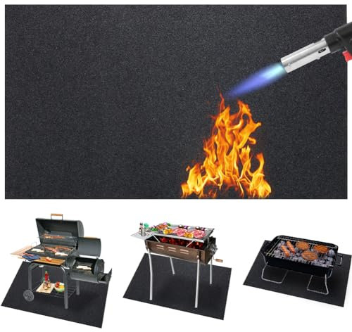 Nikou tapis barbecue sol tapis barbecue - Tapis résistant à la chaleur ignifuge ignifuge for ignifuge cheminée barbecue à gaz Barbecue