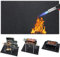 Nikou Alfombra de piso for barbacoa- Alfombra antiadherente resistente al calor del fuego de la llama de la barbacoa Estera de la salpicadura de la parrilla del gas de la barbacoa for la alf