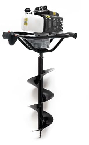 WilTec Taladro de Tierra 3 CV 63,3 CCM Motor de 2 Tiempos & barrena Ø250 mm Ahoyador Plantador Forestal