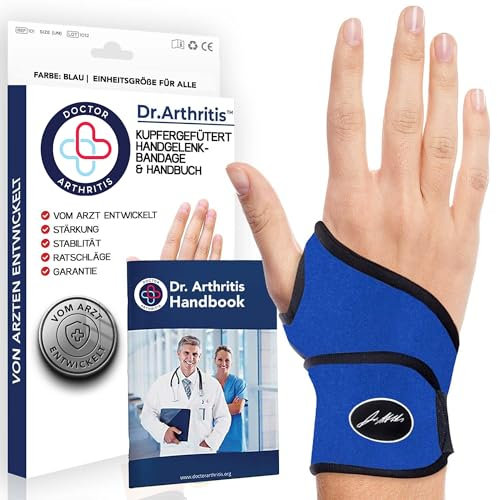 Von Ärzten Entworfen, Leichte Handgelenk Bandagen, Handgelenkstütze für Sehnenscheidenentzündung, Handgelenkbandage mit Karpaltunnel Schiene, Handbandage Rechts/Links, Einzelpackung, Blau