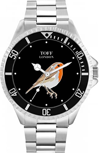 Toff London Robin Bird Herren Armbanduhr 42mm Gehäuse Custom Design