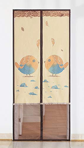 LIVEINU Magnet Fliegengitter Tür Insektenschutz Moskitonetz Fliegenvorhang für Balkontür Wohnzimmer Klebmontage Ohne Bohren 105 x 215cm Vögel