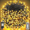 Ollny 20m 200 LED Outdoor Fairy Lights Mains Powered, Warm White Waterproof String Light with Plug/Remote/Modes/Timer, Bright Lighting Outside Indoor Garden Party Wedding Decorations