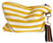 LEUCHTBOX Große Kosmetiktasche Kulturbeutel Summertime Stripes Canvas Wash-Bag für Frauen Reise Kulturtasche Make-Up Bag Gestreift (Gelb)