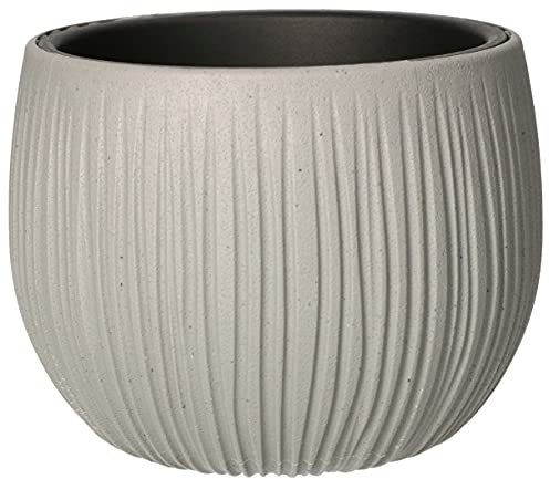 KOTARBAU® Vaso fioriera, effetto cemento con design ondulato, con vaso interno, stile moderno, 145 x 110 mm