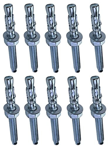 AERZETIX - C54004-10x Boulon Vis d’ancrage filetage long, Goujon à expansion - M8x80mm - en acier zingué - pour béton, pierre