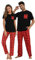 EISHOPEER Pajama Sets Cute Printed Short Sleeve Top and Long Pants Sleepwear for Men and Women Soft Pjs Sets, B - Rotes Plaid-Frauen, L
