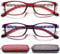 EYEURL 2er-pack Lesebrille Damen und Herren Blaufilter Brille Mischfarbe Lesebrille Anti-blaue Computerbrille mit Federscharnieren Brille Leicht Komfortabler Lesehilfe Vintage Brillen