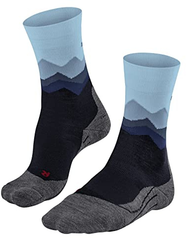 FALKE Damen Wandersocken TK2 Explore Crest W So Wolle Funktionsmaterial antiblasen dick 1 Paar, Blau Navy 6162, 39-40