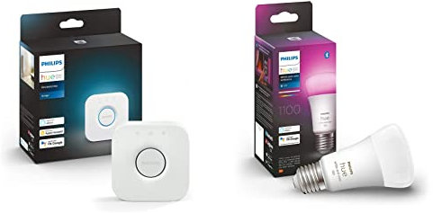 Philips Hue Pont de connexion et ampoule LED connectée E27 White and Color Ambiance, Equivalent 75W, compatible Bluetooth, fonctionne avec Alexa, Google Assistant et Apple Homekit