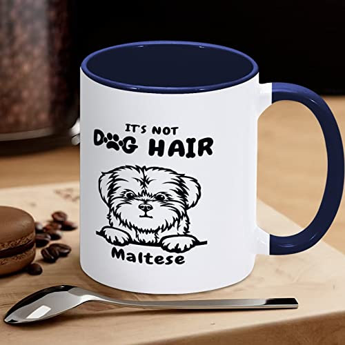 Teetasse mit Aufschrift It's Not Dog Hair, Malteser-Keramik, tolle Geschenkidee für Valentinstag, Geburtstag, Vatertag, Muttertag, Weihnachten, 325 ml