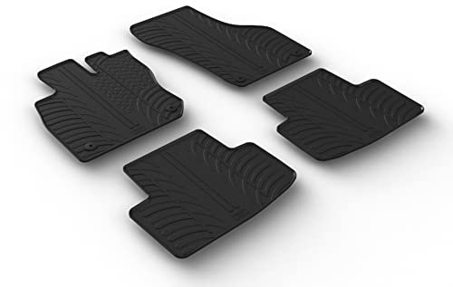 Gledring Satz Gummimatten kompatibel mit Skoda Octavia IV e-Tec Limousine/Kombi 2020- (T Profil 4-teilig + Montage-clips)