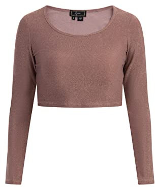 faina Women's Cropped Jersey Top, Altrosa, Large