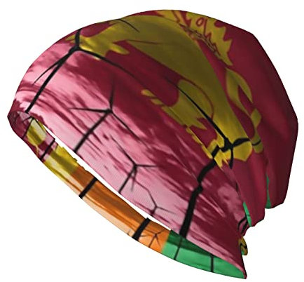 408 Mütze Sri Lanka Flaggendruck, Mützen Leichte Schädel Cap Grobstrick Winter Beanie Mütze Für Sports Skifahren Outdoor