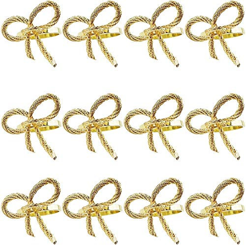 Saugbiry 12 Stück Einfache Goldene Schmetterling Servietten Ring Metall Servietten Ring
