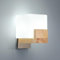Comely Wandleuchte Innen Wandlampe Holz, mit 1 x G9 Glühbirne, Kreative Quadratische Design Moderne Wandleuchte Glas in Weiß für Schlafzimmer, Flur, Wohnzimmer, Esszimmer, Küche, Treppenhaus