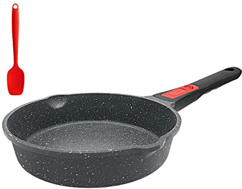 AIKENBBKK Antihaft Pfanne 20 cm, Bratpfanne Beschichtet Pfanne mit Abnehmbarer Griff, Geeignet für alle Herdarten, Backofen und spülmaschinenfest(Schwarz)
