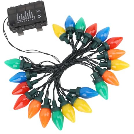 Luci Natalizie C9 Luci Multicolori Alla Fragola 16,4 Piedi 20 LED Luci LED Colorate Impermeabili per Esterni Interni Cortile Casa Decorazione di Nozze