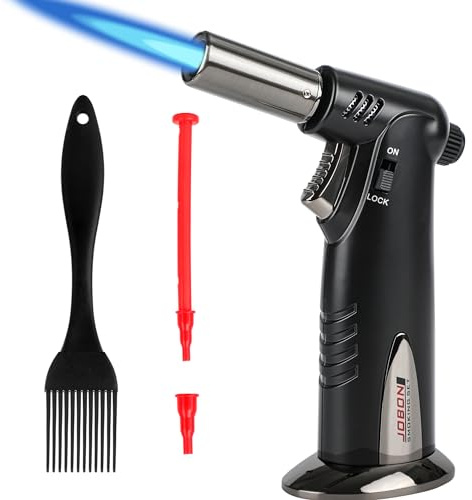 Bruciatore butano, fiamma regolabile, torcia in butano, pennello ad olio, doppia fiamma, grande torcia elettrica da cucina, accendini con blocco di sicurezza