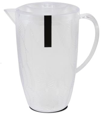 Lot de 12 pichet à anse, broc, carafe avec couvercle et bec, capacité 2.5 L- Diamètre 20/14 x Hauteur 24.4 cm -JUANIO -