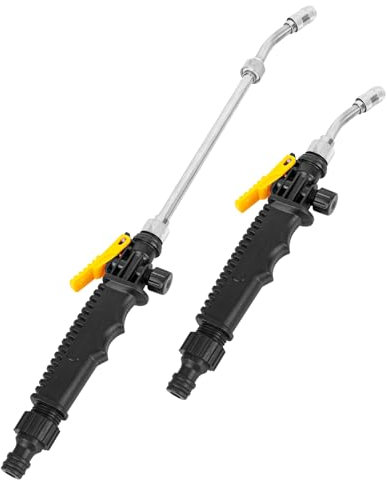 2-in-1 Pressure Washer Garden Hand Shower, High Pressure Hose Nozzle, Garden Hose Pressure Washer Attachment Fan Nozzle Safely Clean High Impact Washing Wand for Car, Home Garden, Water Wash