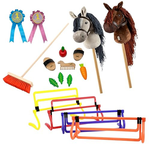 Betzold - Hobby-Horse-Set - Kinder Stecken-Pferd Pflege Schleifen Besen Hürden