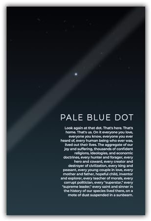 5M Box Voyager 1 Poster Pale Blue Dot, Hochglanz-Finish, Erde aus dem Weltraum, Wissenschaft, Klassenzimmer, Dekoration, Blau, Rahmen nicht im Lieferumfang enthalten, universeller Planeten-Fotodruck