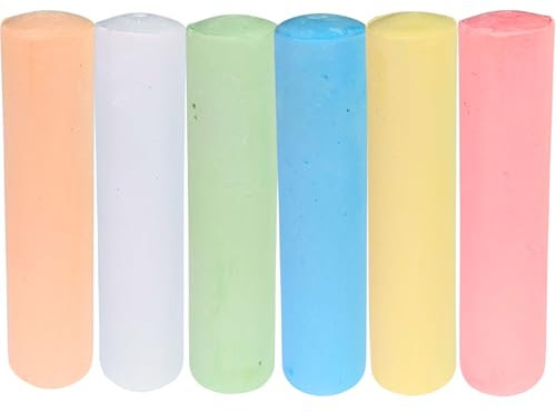 Best Sporting - Tizas de colores para pintar callejeras, paquete de 6 unidades, para niños y adultos, tizas coloridas en colores brillantes, ideal para la calle y el patio, fácil de manejar y soluble