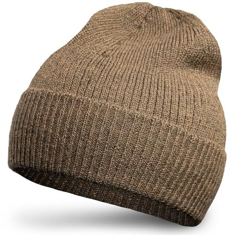 Apikuna® Alpaka Wollmütze aus 100% feinster Baby Alpaka Wolle (Braun) – Gestrickte Mütze für Damen & Herren – Warm, weich und atmungsaktiv für Herbst & Winter